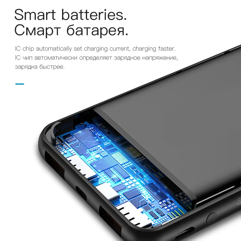 HOCO Quick Charge 3 0 Dual USB power Bank 10000 мАч портативное PD быстрое зарядное устройство + 18 Вт