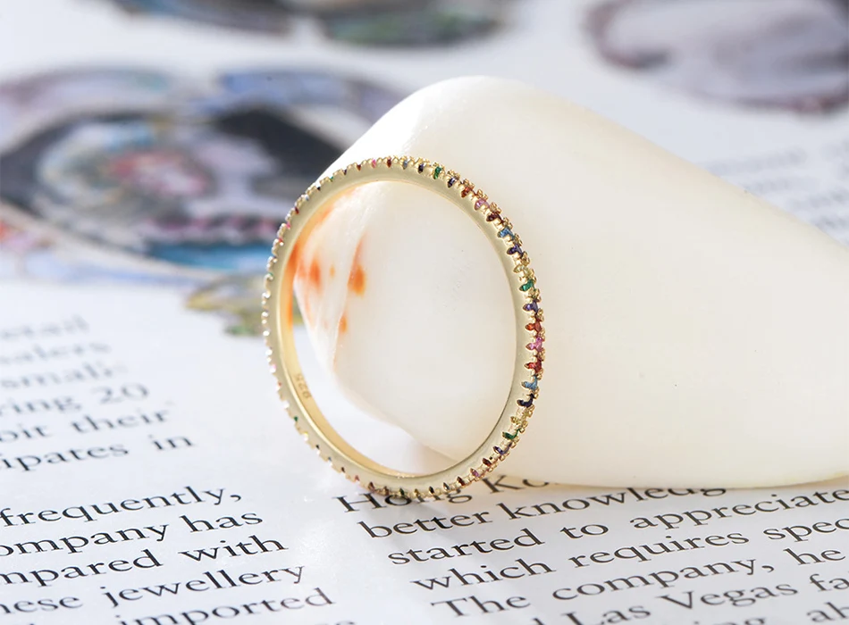 ORSA JEWELS, женские кольца из твердого 925 пробы серебра, аксессуары, микро инкрустированное красочное циркониевое кольцо, S925 серебро, хорошее ювелирное изделие OSR63