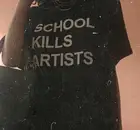 Футболка kuakuayu HJN с надписью Школа убивает художников, футболка с двойным принтом и эстетичным графическим принтом, Молодежная футболка унисекс в уличном стиле, модные черные топы
