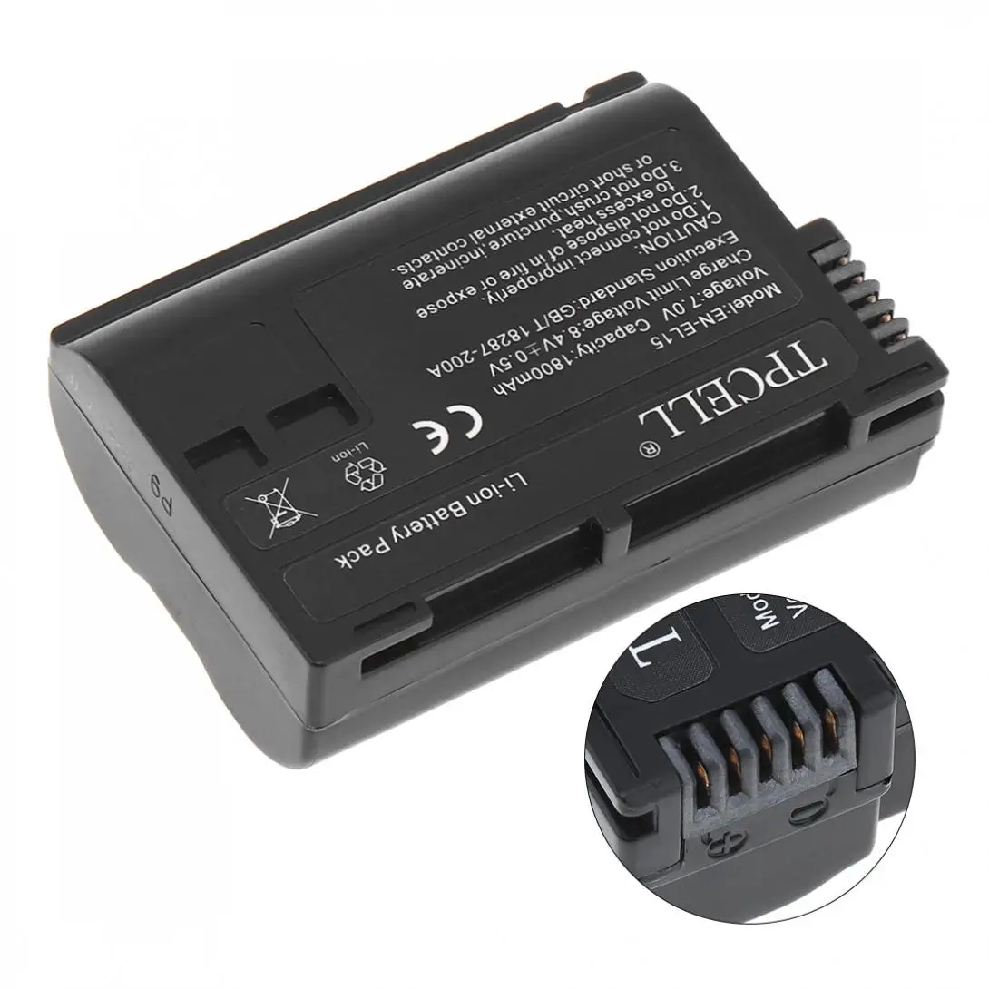 TPCELL EN EL15 1800mAh 7 0 V литий ионная EL15A SLR аккумуляторная камера батарея подходит для Nikon