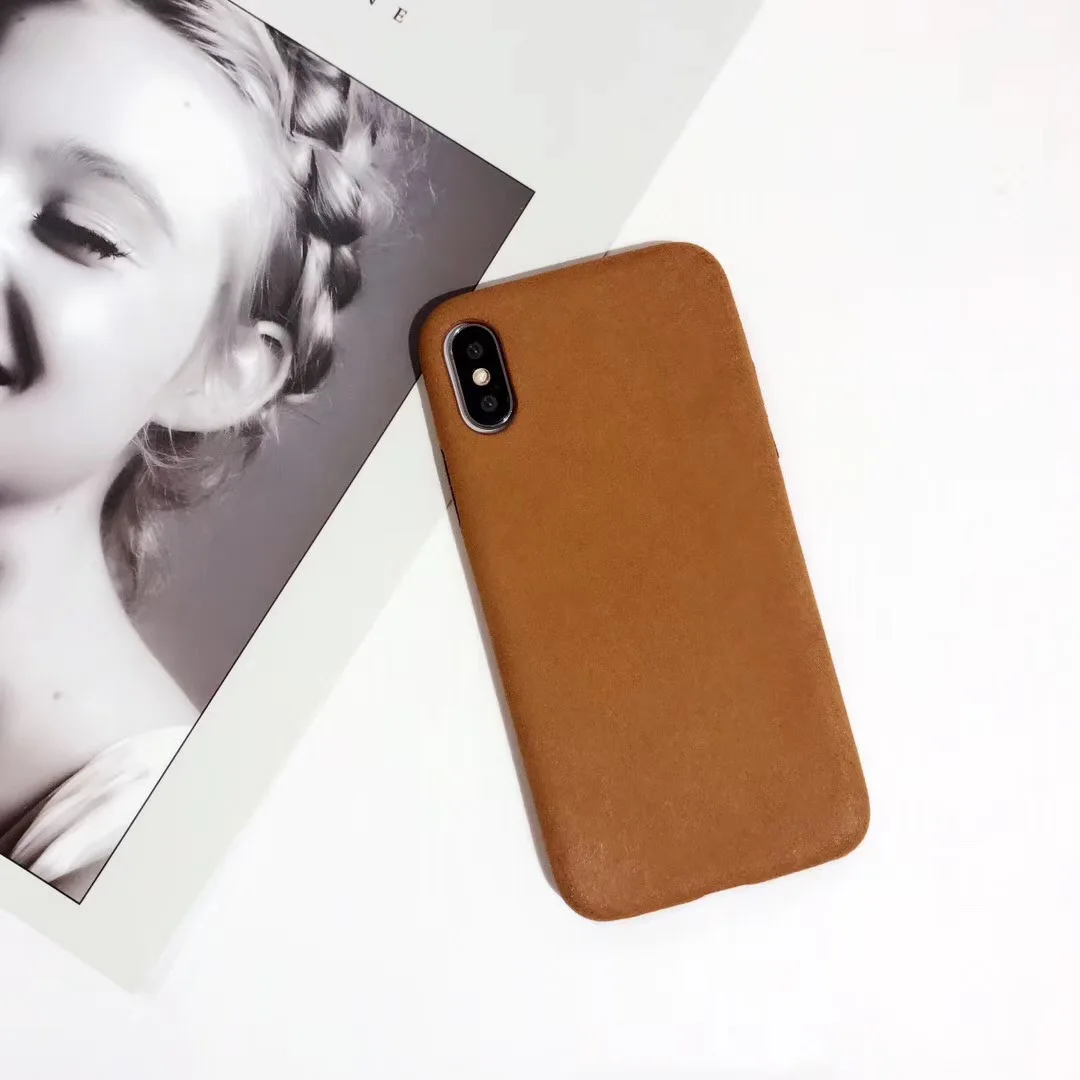 Простые однотонные Зимние теплые плюшевые чехлы для телефонов iPhone 6 S 7 8 Plus