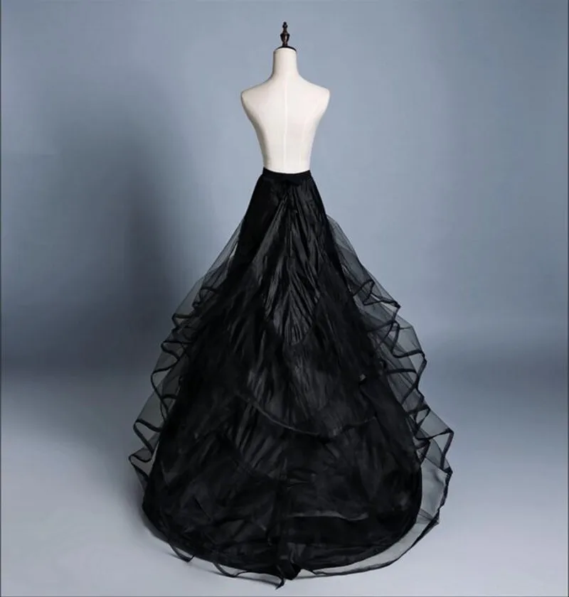 Black Petticoat Two Hoops Long Bridal Petticoats for Wedding Dress 2018 jupon anagua enaguas novia Accessories | Свадьбы и торжества