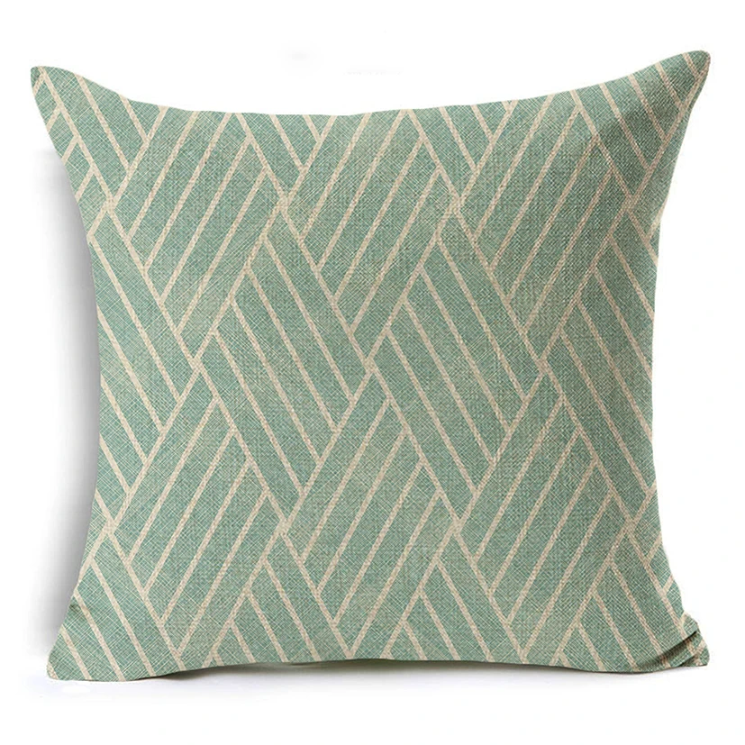 2 WZH светло-зеленый стиль льняной наволочки 45x45 см Льняные Декоративные Чехлы для диванных подушек наволочка - Цвет: 2
