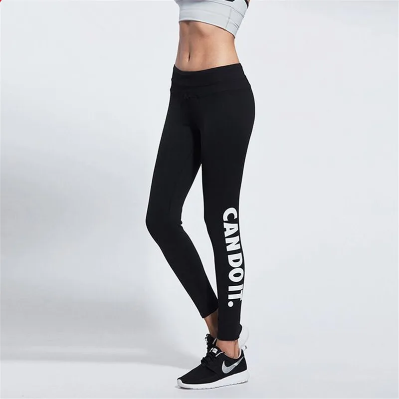 Женские брюки леггинсы с высокой талией Can Do It летние быстросохнущие принтом для