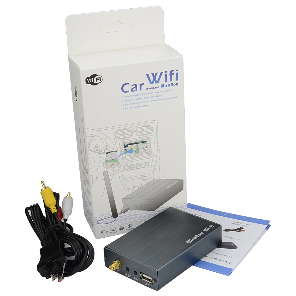 Серая Автомобильная wifi зеркальная коробка ссылка 2019 новая mirrorlink для iOS12