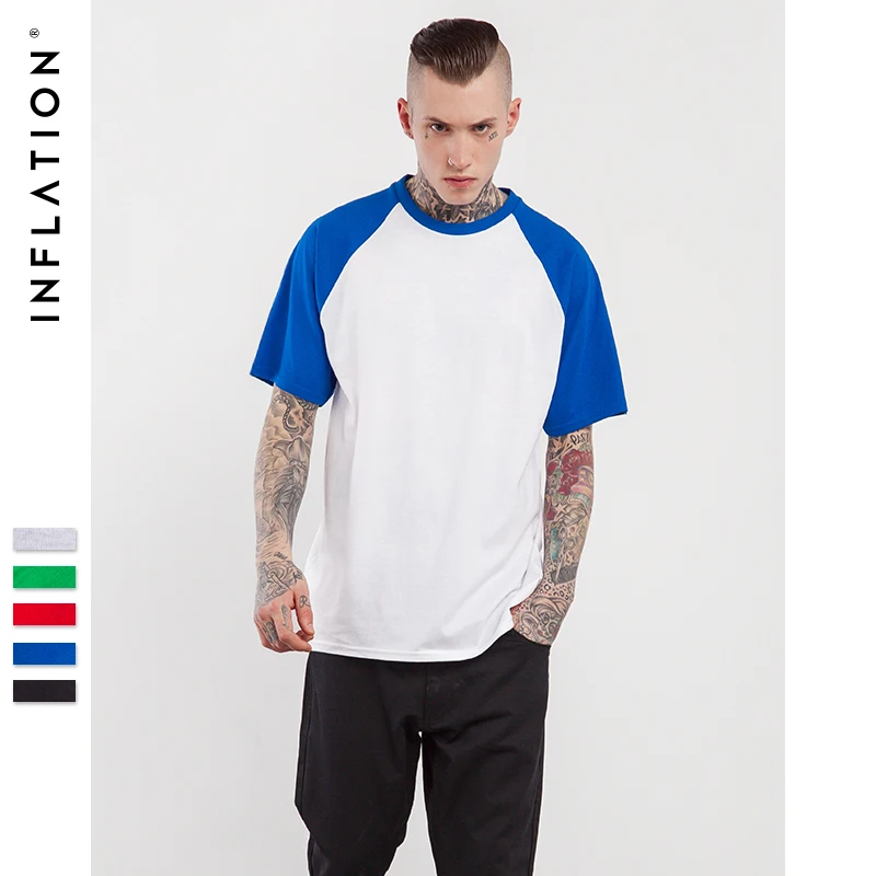 Inflation 2017 случайные футболки с коротким рукавом реглан tee мужские бейсбол топы