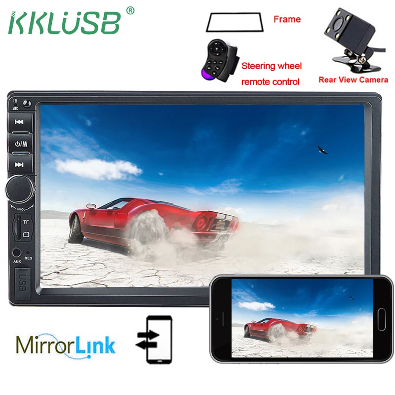2din автомобильное радио 7-дюймовый сенсорный Android mirrorlink плеер сабвуфер MP5