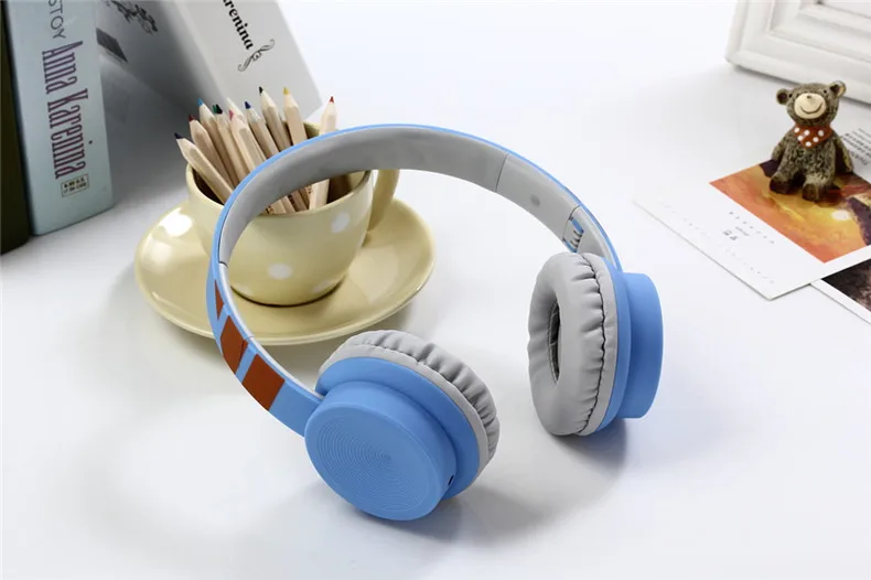 blue 3,5 мм Проводная стерео повязка на голову Hi-Fi наушники аудио шлем Mp3 плеер ноутбук Музыкальная гарнитура складные наушники для больших девочек - Цвет: blue