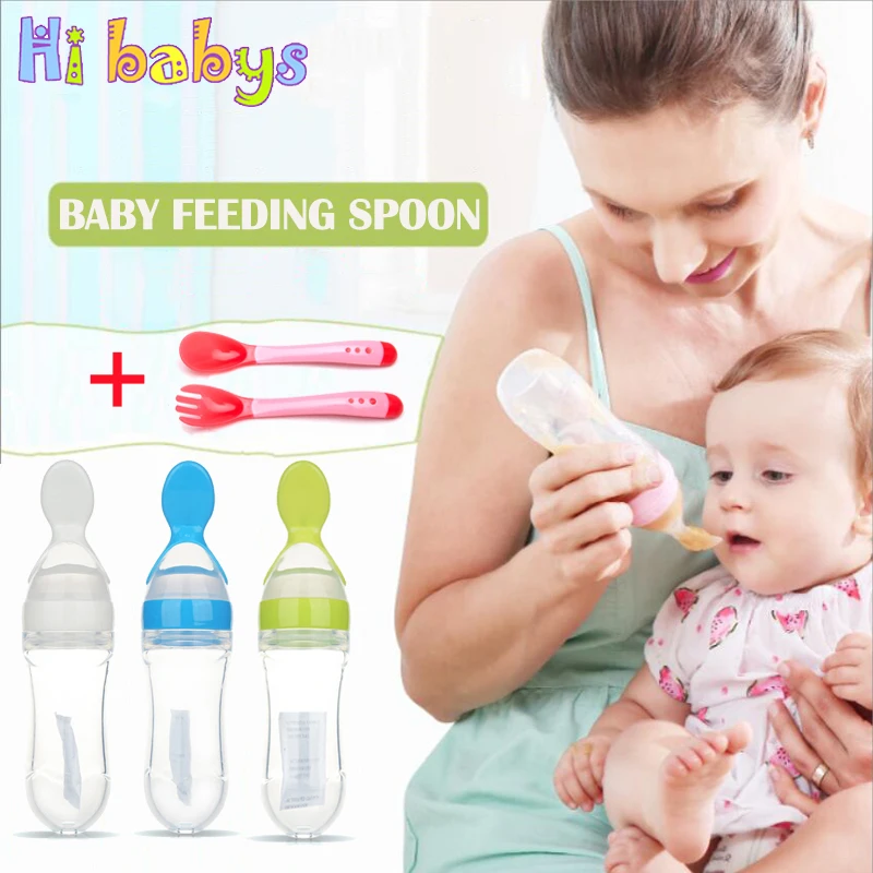 Силиконовые бутылочки для кормления детей с 1 шт. детская ложка посуда пищевая