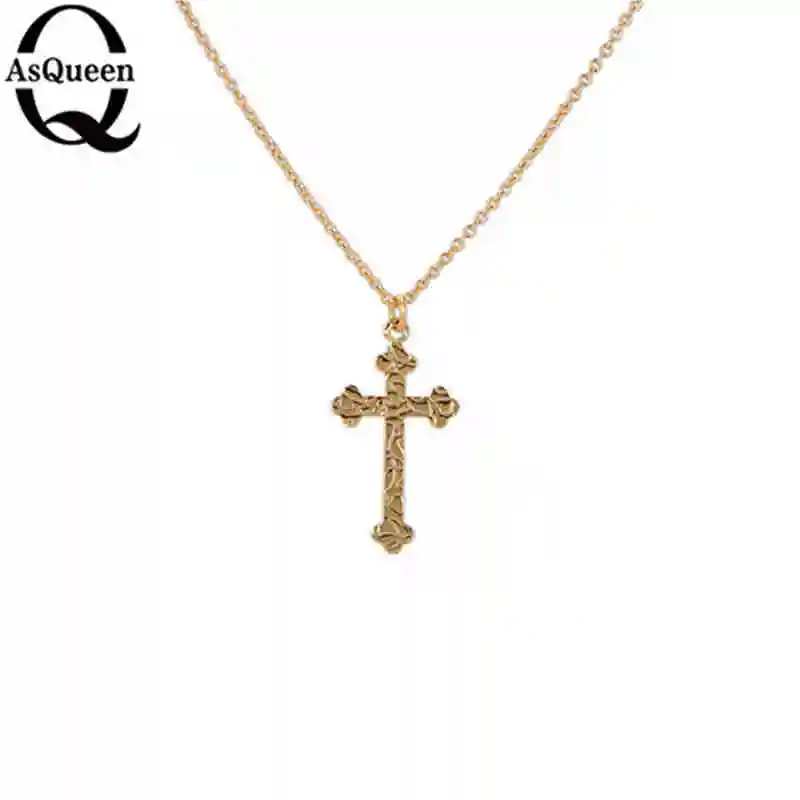 Style 6 Gold Маленькое золотое ожерелье с кулоном в виде Креста для женщин и девочек, мини-подвеска с подвеской золотого цвета, ювелирные изделия с распятием, христианские украшения - Окраска металла: Style 6 Gold