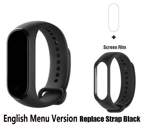 Китайская версия Xiaomi mi Band 4 оригинальная музыка Смарт mi band 4 браслет пульсометр фитнес 135 мАч цветной экран Bluetooth 5,0 - Цвет: add black strap