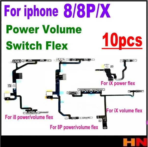 10 шт. оптовая продажа высокое качество для iPhone 8 8P X IX Plus кнопка включения и