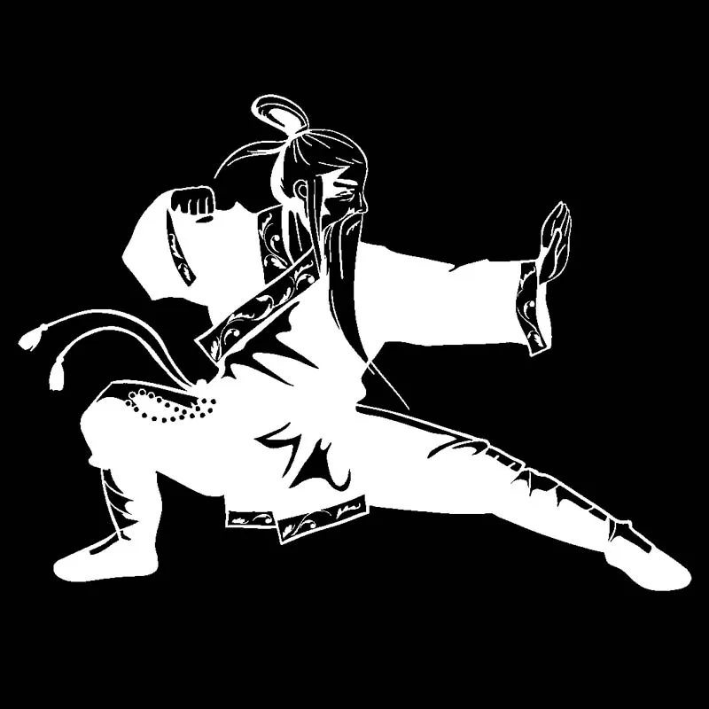 YJZT 17 8 см * 12 KungFu Warrior виниловая наклейка автомобильная черный серебристый
