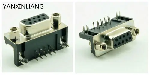 10 шт. прямоугольный коннектор DB9F|serial connector|l connector |