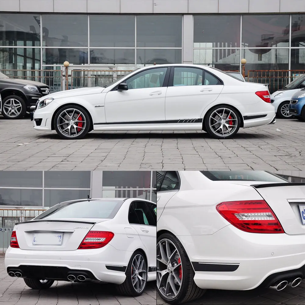 Наклейки на юбку с боковыми полосками 2 шт. AMG Edition C63 507 наклейки для Mercedes Benz C Class W204