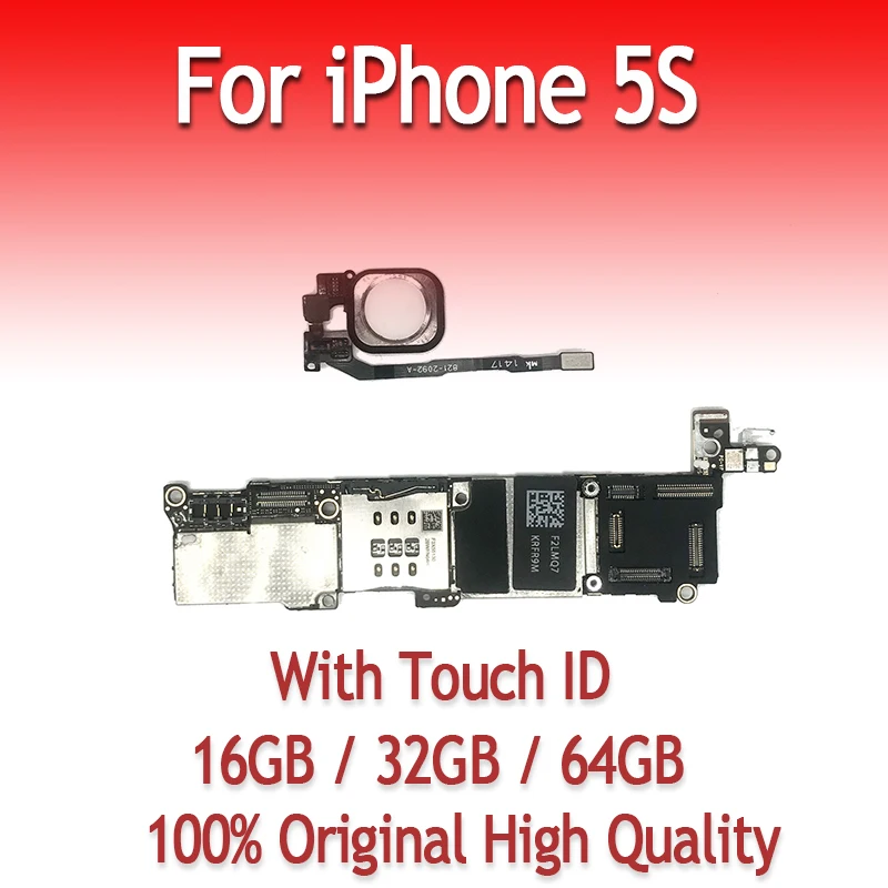 16 ГБ 32 ГБ 64 ГБ оригинальная материнская плата для iPhone 5S с отпечатком пальца с сенсорным ID разблокировкой логическая плата iOS