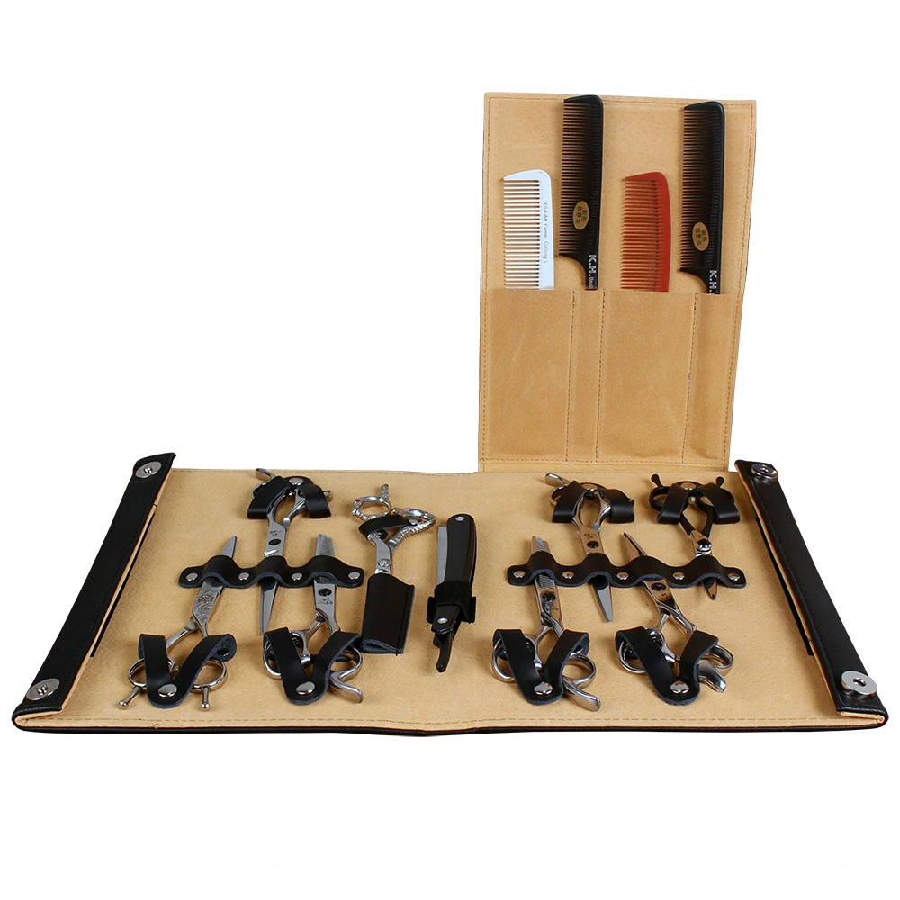 Парикмахерская сумка для ножниц с расчески чехол Складная кожаная доска стрижки