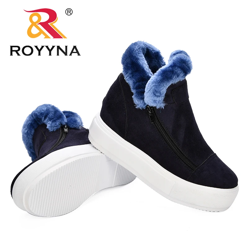 ROYYNA/Новое поступление; зимние ботинки на молнии; женские удобные модные уличные зимние ботинки; Feminimo; модная женская обувь из плюша