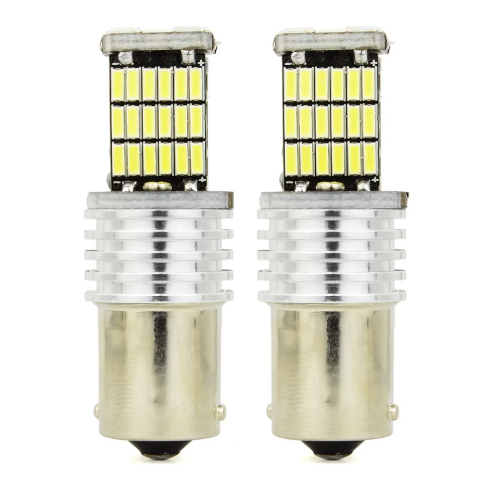 Safego 2 шт. Ошибка бесплатно 1156 P21W BA15S 45SMD 4014 850LM декодер лампы Canbus обратного поворота