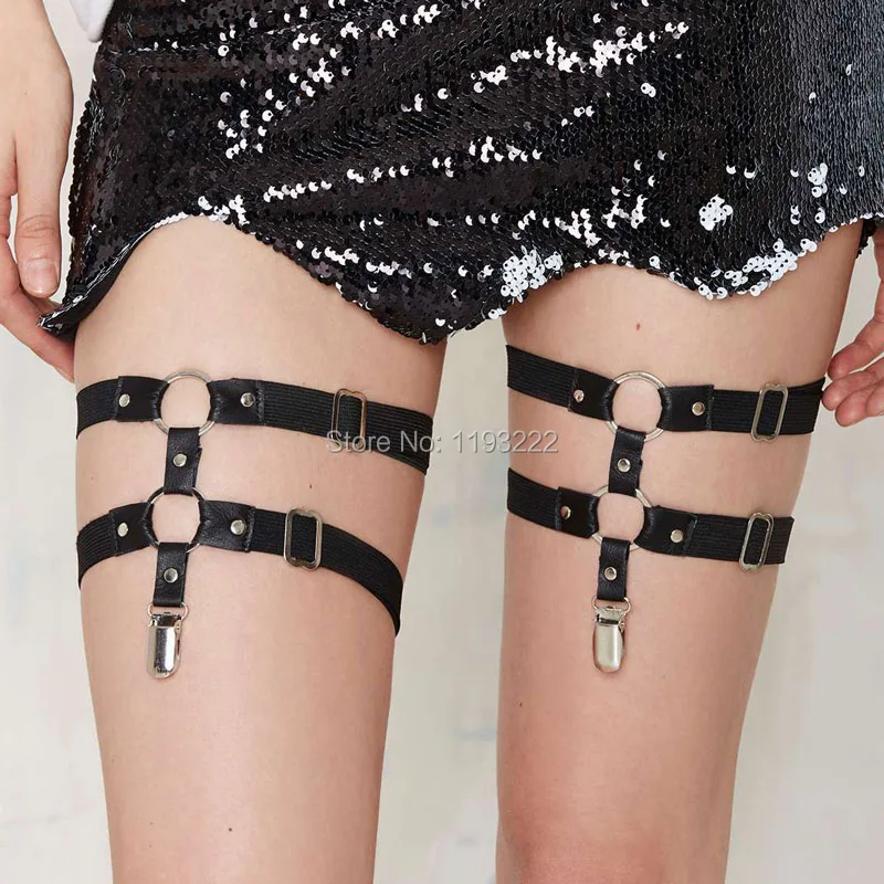 Двойные круглые ремни ручной работы в стиле панк Харадзюку|thigh harness|garter belt suspenderbelt