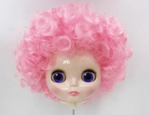 Обнаженная кукла blyth розовые короткие вьющиеся волосы|Куклы| |