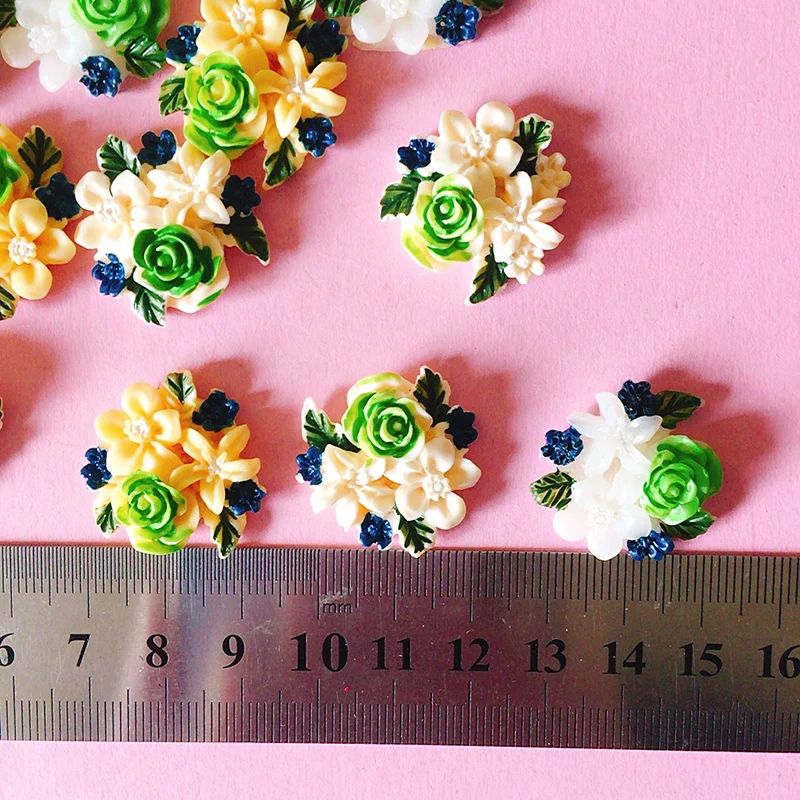 Новинка ~ 2 шт. цветок с плоским основанием/миниатюрная роза/милые
