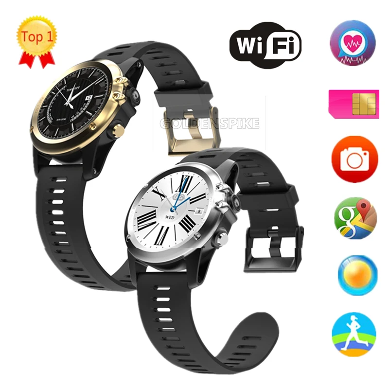 Спортивные SmartWatch H1 с 3 г GPS Wi Fi IP68 Водонепроницаемый 5.0 MPcamera MP3 сердечный ритм для