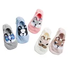 Носки-невидимки из силикона, 3 пары, женские носки-тапочки, летние, Нескользящие, в виде мультяшных животных, собак, носки со смешным рисунком