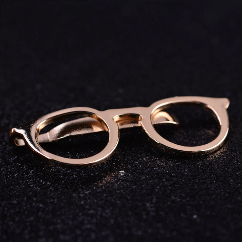 Модная бижутерия зажимы для галстука золотые серебряные черные полые очки брошь