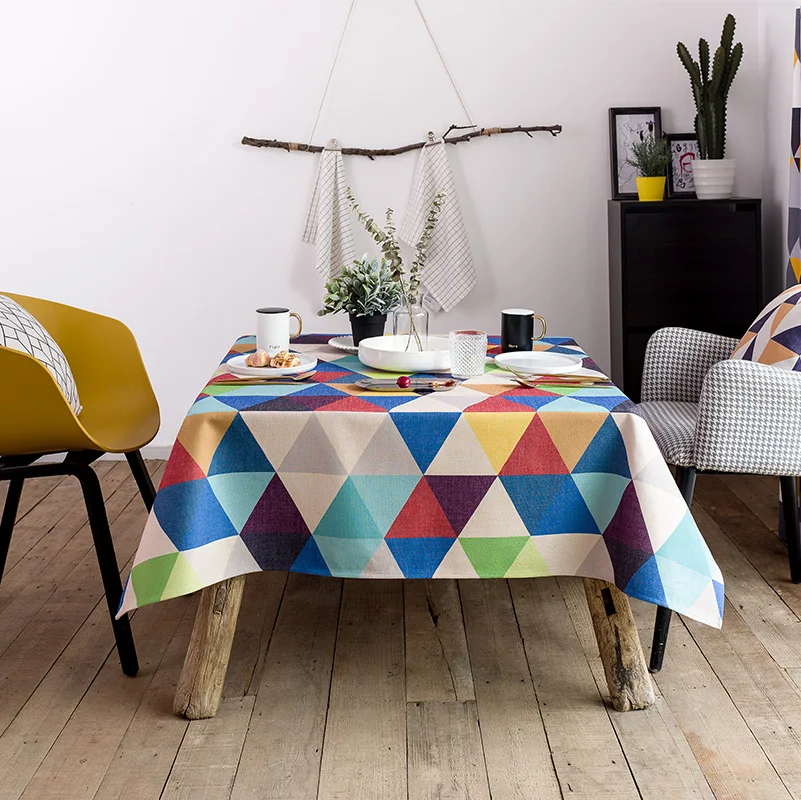 

Rectangle tablecloth colorful printed table covers dust proof thick table cloth home kitchen outdoor party banquet decoration