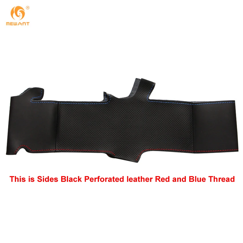 Черный чехол рулевого колеса автомобиля MEWANT из искусственной кожи для BMW E90 325i 330i