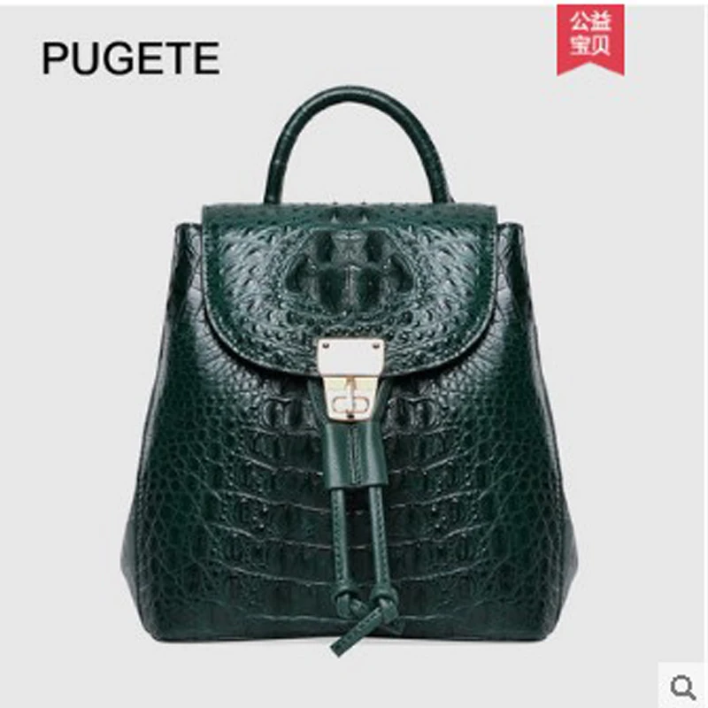 Mochilas para Mochilas de Couro para Business Casual para Mulheres para Mulheres Pugete Novo Crocodilo