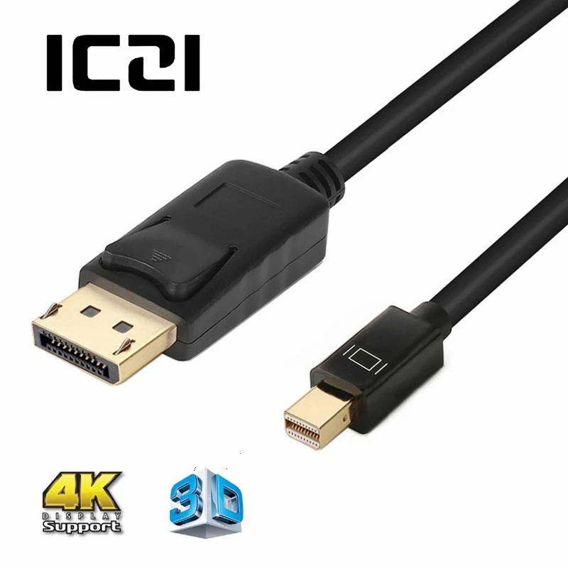 ICZI 4K 60Hz Thunderbolt Mini DP to DisplayPort кабель позолоченный для Macbook Pro Air проектор камеры ТВ 1 м