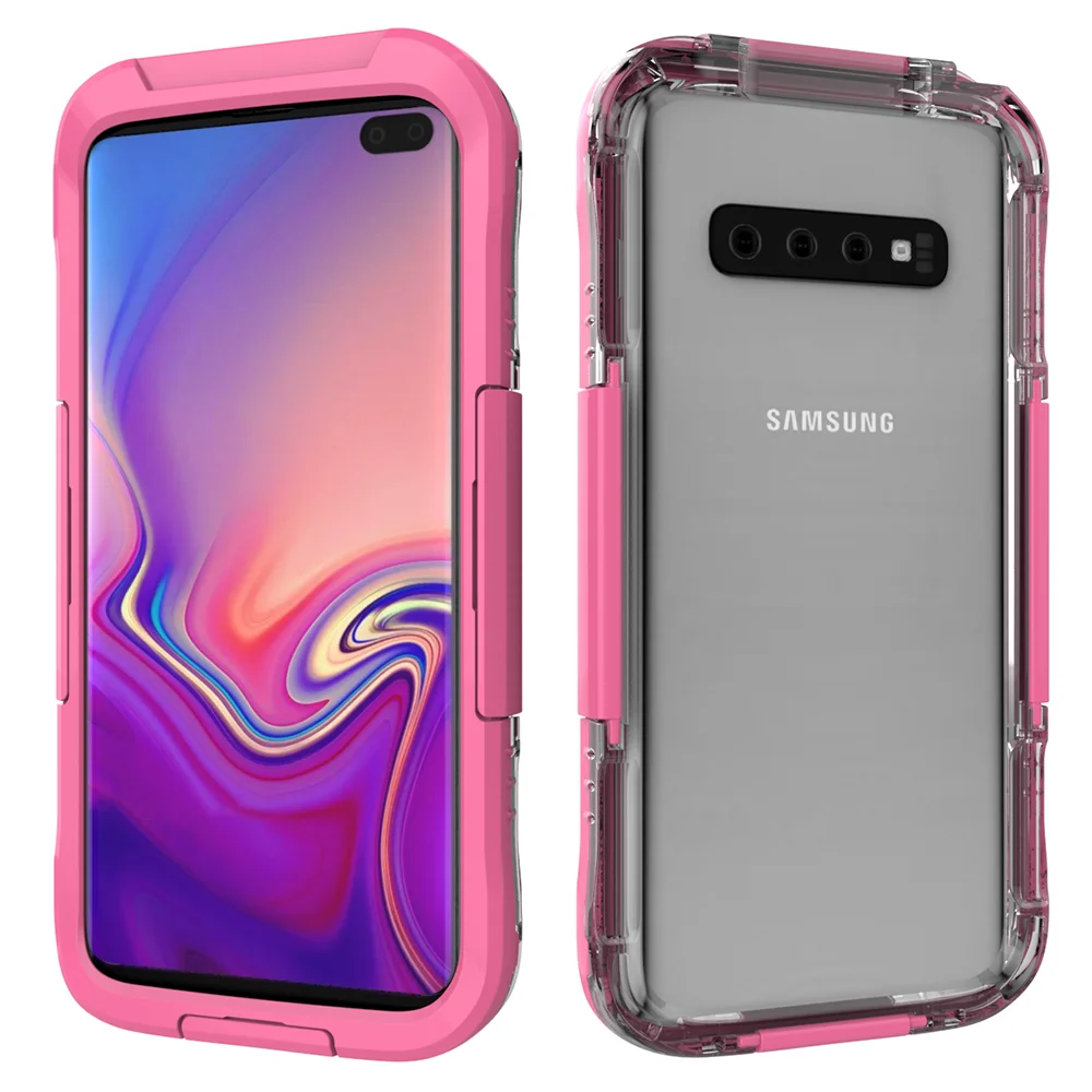 Розовый IP68 Водонепроницаемый чехол для samsung Galaxy S10 S9 S8 плюс S10e S7 S6 edge Note 10 9 8 5 под водой защитный чехол для телефона для подводного плавания чехол - Цвет: Розовый