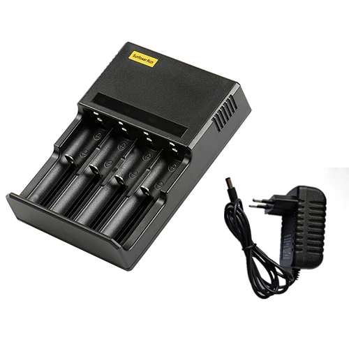 EU plug adapter 4 шт. светодиодный литиевый аккумулятор зарядное устройство Li-Ion 18650 18350 16340 14500 aa aaa NiCD NMH зарядное устройство smart usb 18650 Зарядное устройство aa aaa - Цвет: EU plug adapter