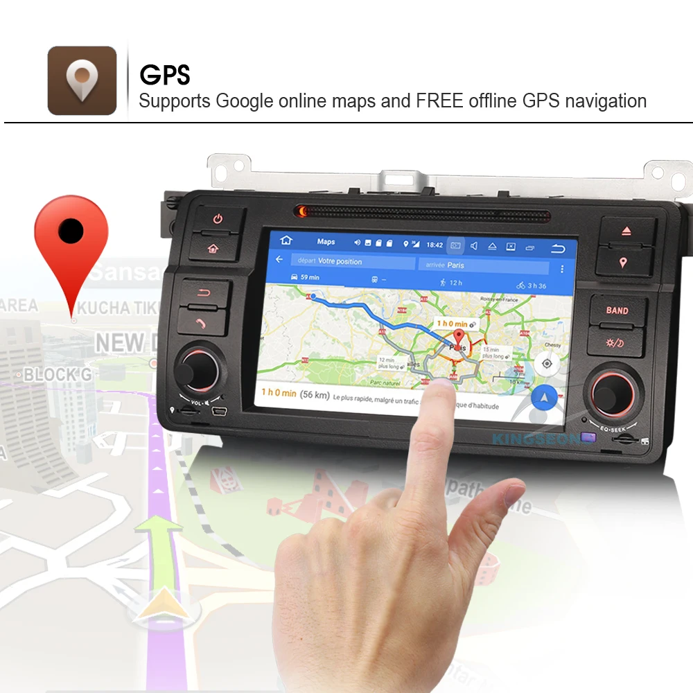 Автомобильная навигация 4-Core Android 7.1.2 Head Unit GPS Sat Nav для BMW 3 Series E46 M3 Rover 75 MG ZT 3G DAB+ WIFI OBD CANBUS USB BT.