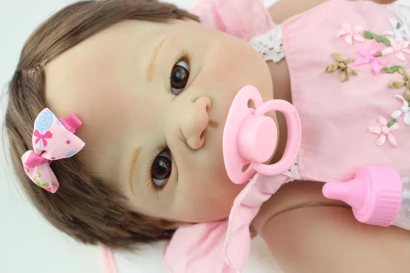 

NPK Real 57CM Full Body SIlicone Girl Reborn Babies Doll adorable face Newborn bonecas with pacifier kids birthday gifts toy