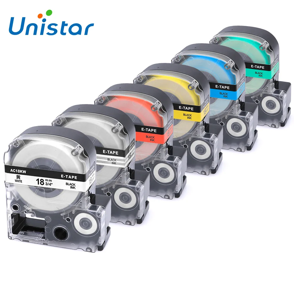 6 шт./лот совместимый для Epson ярлык 18 мм ST18KW SS18KW SC18YW SC18RW SC18BW SC18GW LC 5WBW LW 300 400 600P|epson label