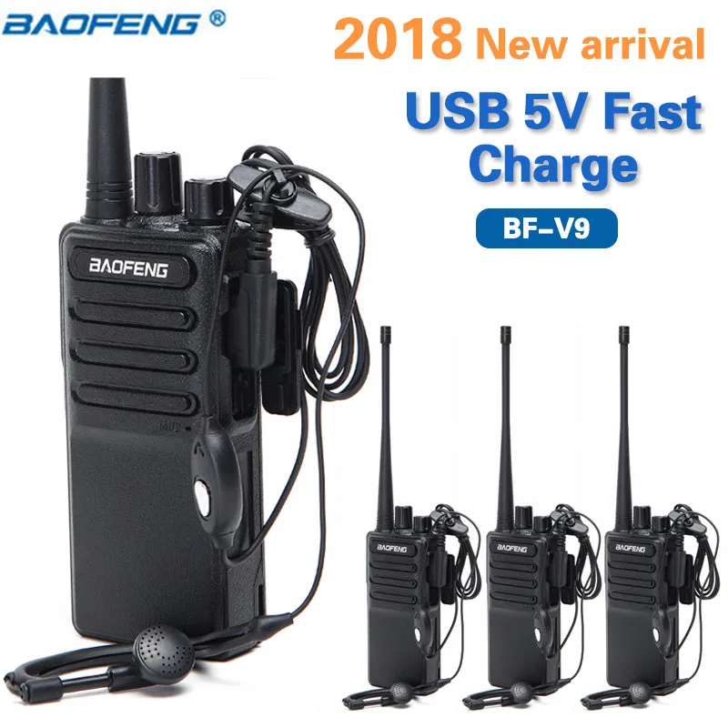 4 шт. Baofeng BF V9 USB 5V Быстрая зарядка двухстороннее радио 5 Вт Портативный иди и болтай