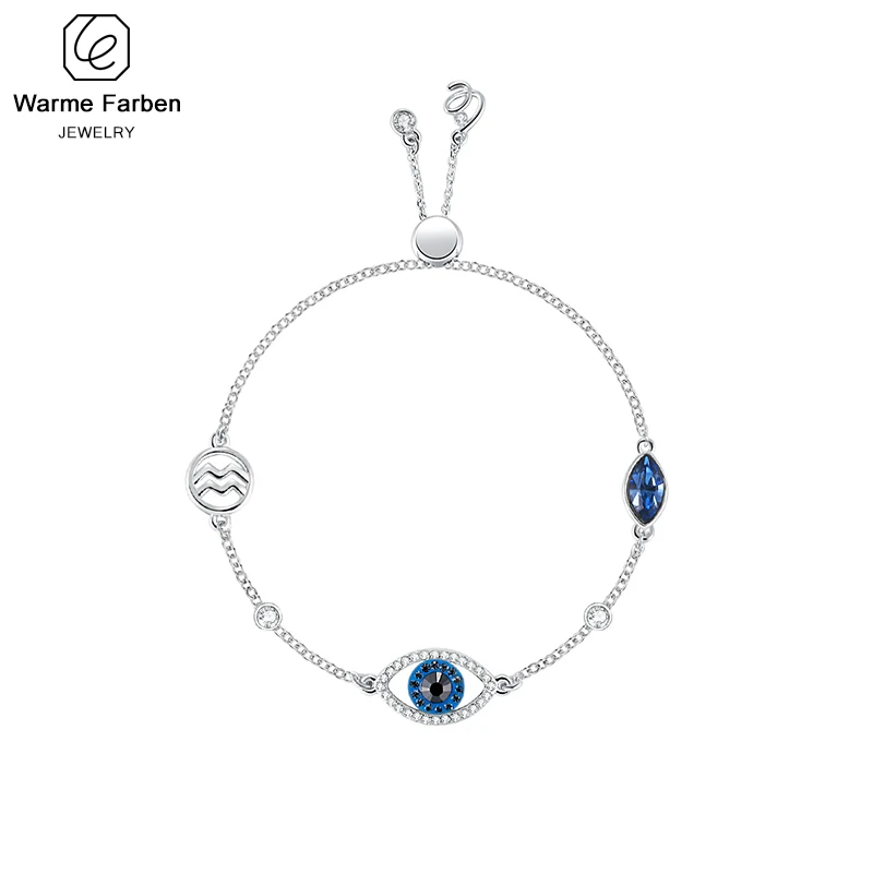 Женские браслеты Swarovski с кристаллами и созвездием модные серебряные голубыми