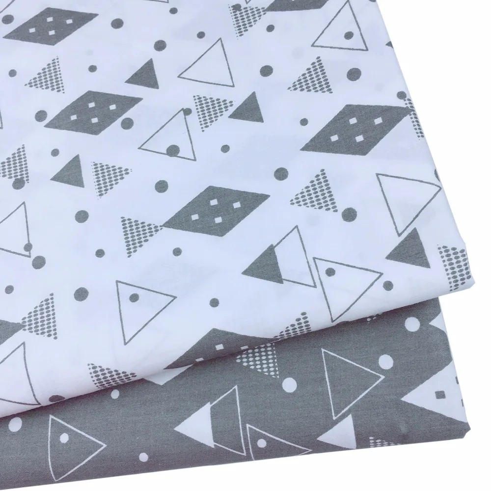 Серая Геометрическая хлопковая ткань для Diy Tissus Telas шитье лоскутное домашнее