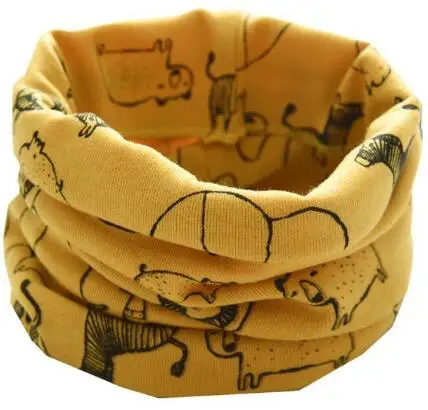 yellow lion Новинка; шарф для малышей; Хлопковое платье для девочек; Весенний шарф; Детский шарф с воротником; теплый детский шейный платок для мальчиков; шарф с воротником для фотосессии - Цвет: yellow lion