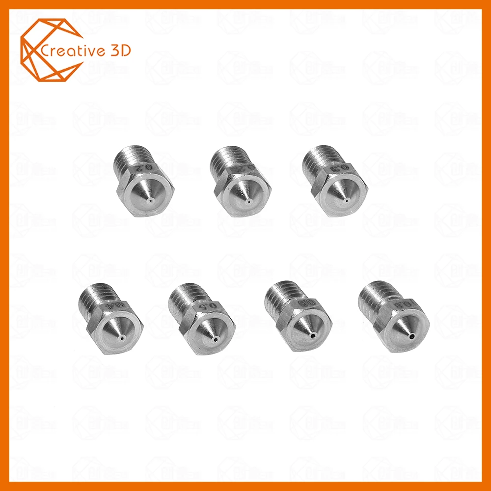5 шт./лот E3D V5 V6 насадка из нержавеющей стали 0,2/0,25/0,3/0,35/0,4/0,5/0,6/0,8 мм 1,75 мм нить латунные 3D принтеры Запчасти