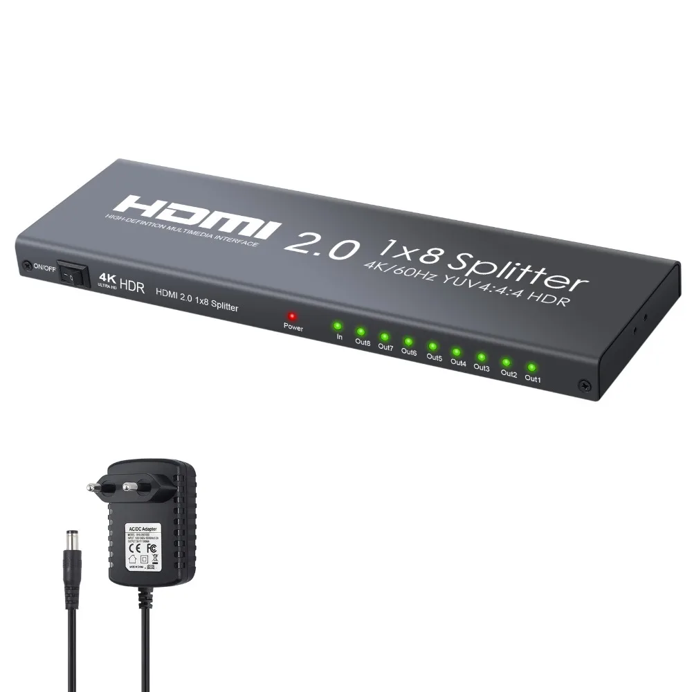 Neoteck 1 в 8 Выход HDMI 2,0 сплиттер поддержка 4 к/60 Гц YUV 4:4:4 HDR 1 в 8 Выход HDMI распределительный усилитель для Xbox One X PS4