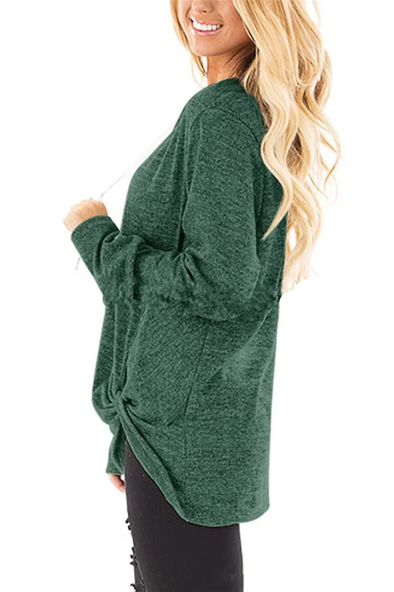 Camisetas Mujer 2018 осень-зима новая футболка Для женщин Свободные топы Мода Узел