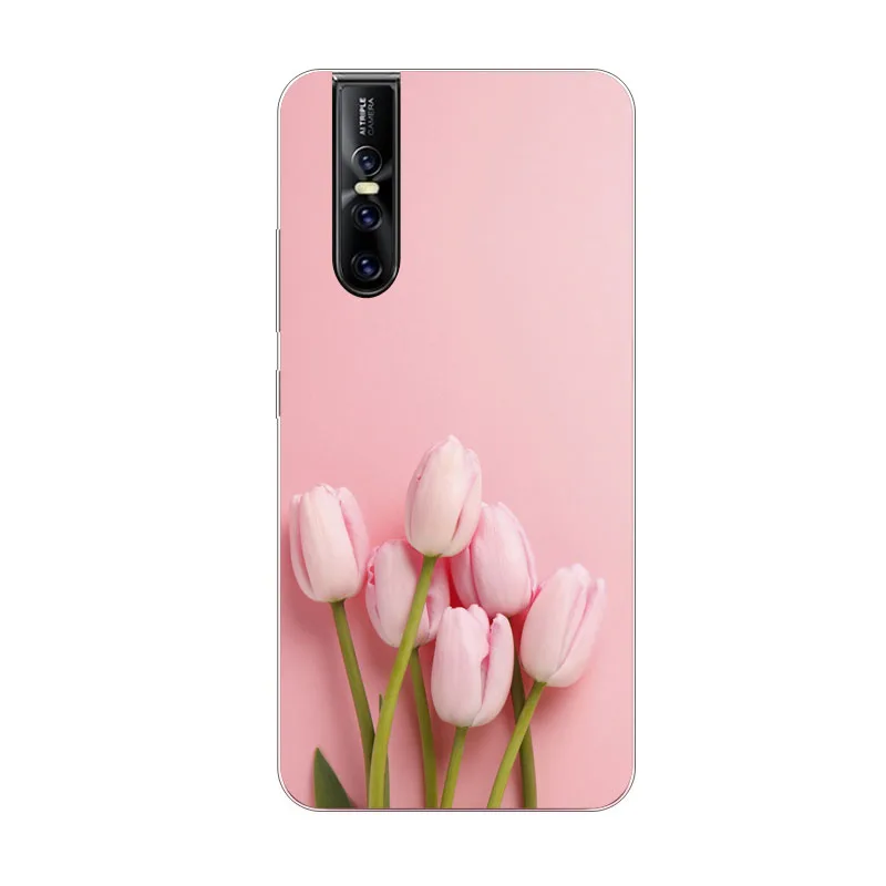 Чехол Vivo V15 PRO мягкий чехол из ТПУ с разноцветными лепестками для телефона |