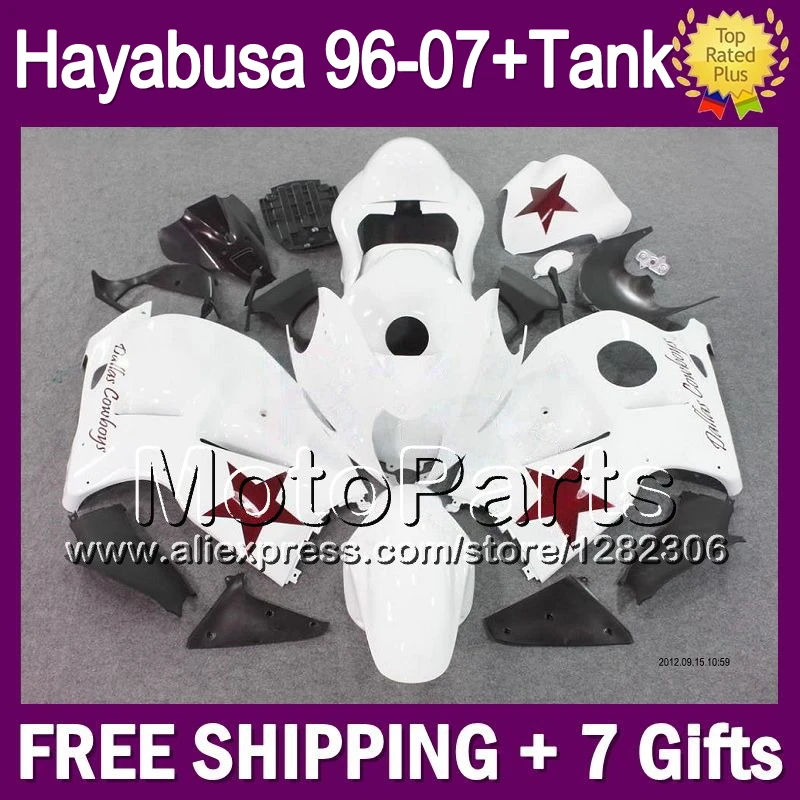 7 подарок Для SUZUKI Hayabusa GSXR1300 04 05 06 07 Красная звезда 9T1106 GSX R1300 2004 2005 2006 2007 GSX-R 1300 белый