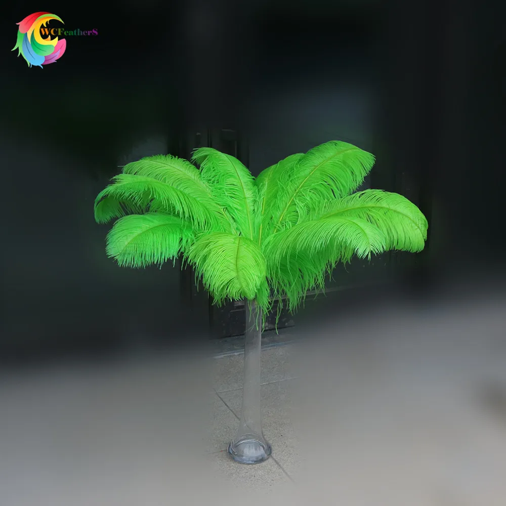 green 10 шт./лот, высокое качество, цветные страусиные перья, 60-65 см/24-26 дюймов, свадебные, вечерние, карнавальные украшения - Цвет: green