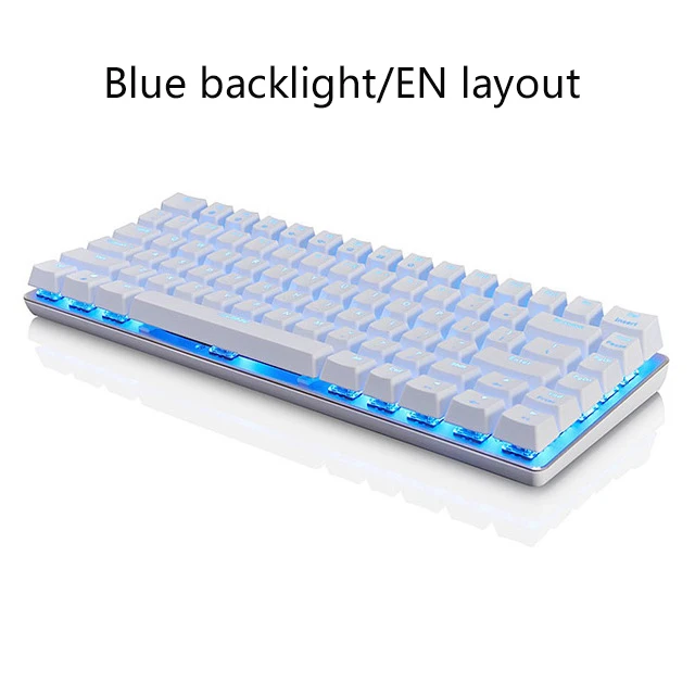 EN single backlit-1 Ajazz AK33 82 ключ игровая механическая клавиатура русская/английская раскладка Подсветка USB Проводная анти-ореолы синий/черный переключатель pc gamer - Цвет: EN single backlit-1