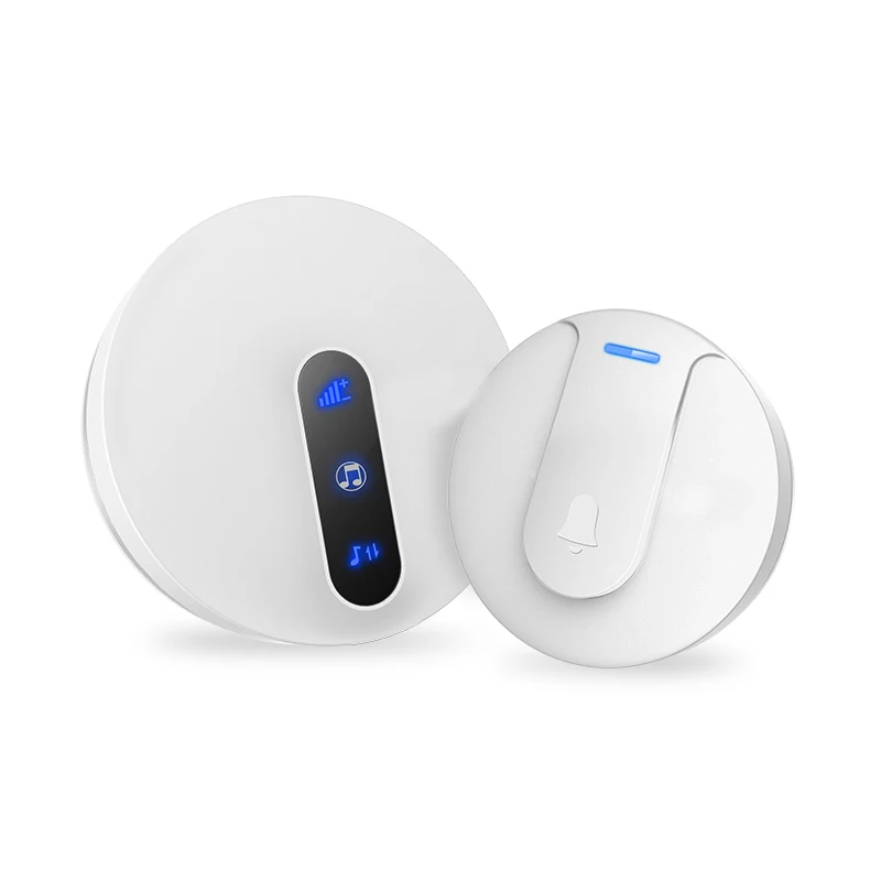 White 433,92 MHz/315 MHz беспроводной дверной звонок без батареи безщеточный UK/US/EU вилка для дома - Цвет: White